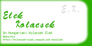 elek kolacsek business card